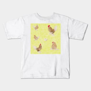 Golden Neck Belgian D'Uccle Pattern Yellow Kids T-Shirt